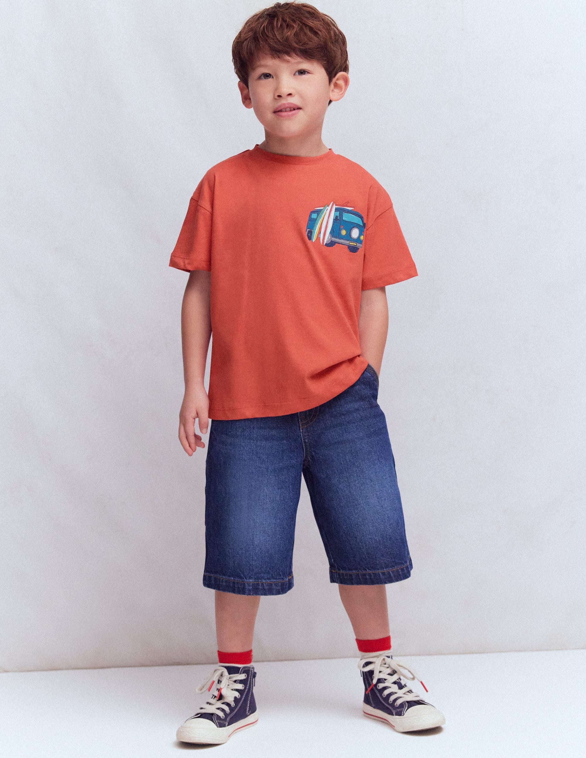 Front & Back Printed T-shirt-Burnt Sienna Camper Van