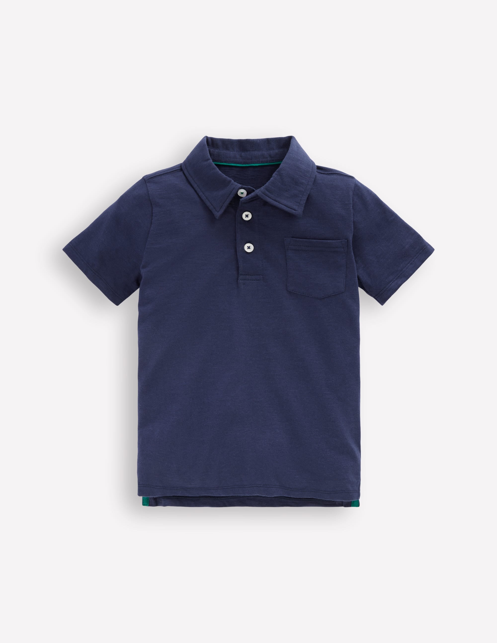 Slub Polo Shirt-Blue Marl
