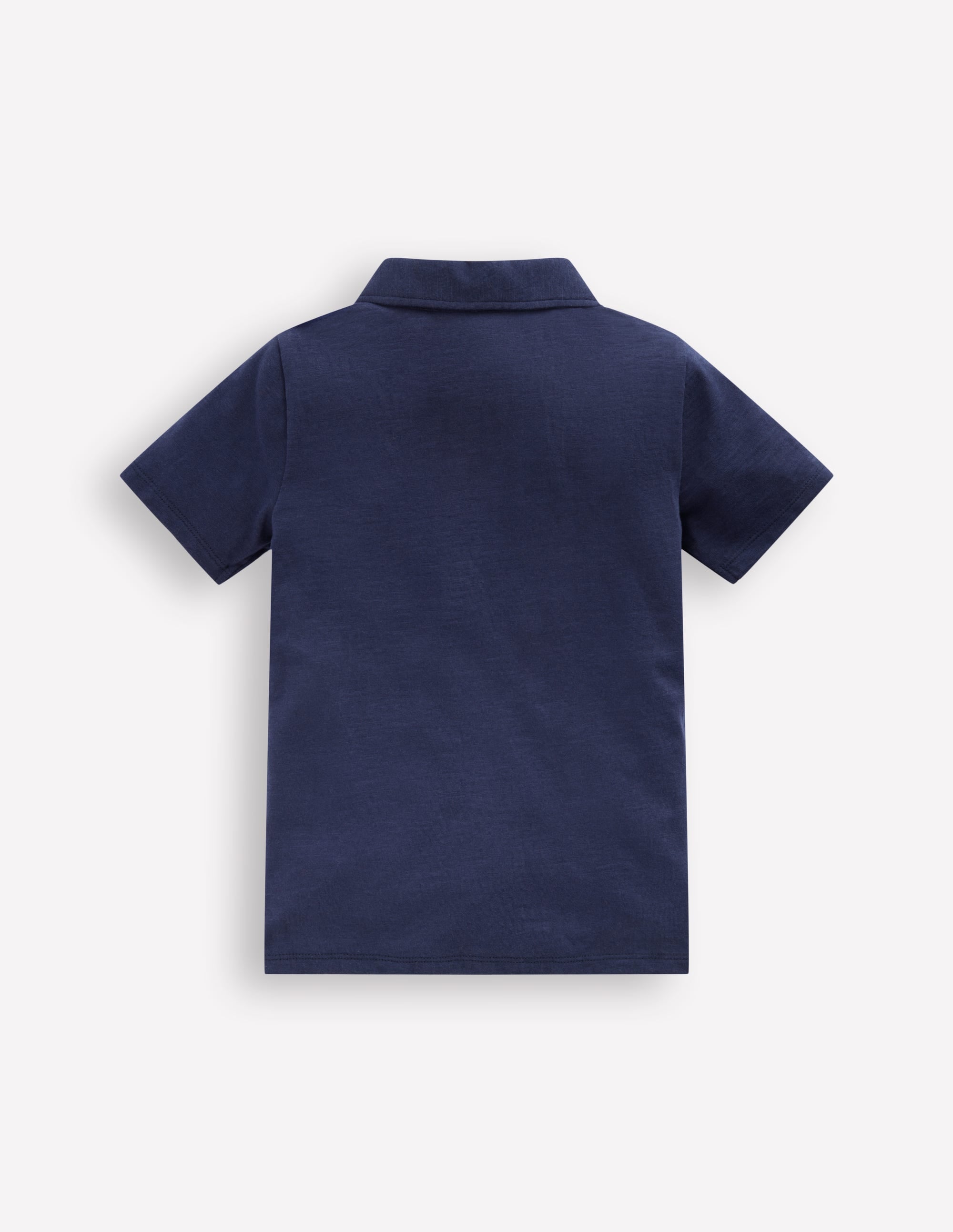 Slub Polo Shirt-Blue Marl