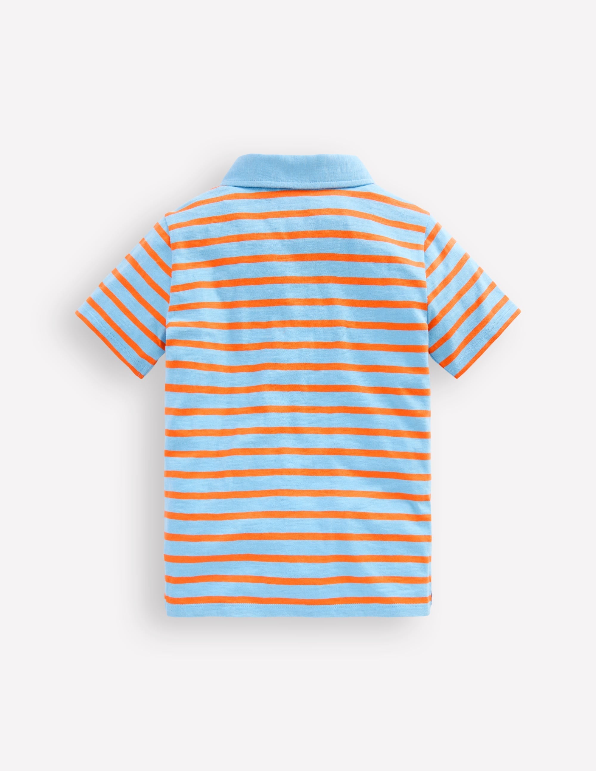 Slub Polo Shirt-Glacier Blue/ Firecracker Red