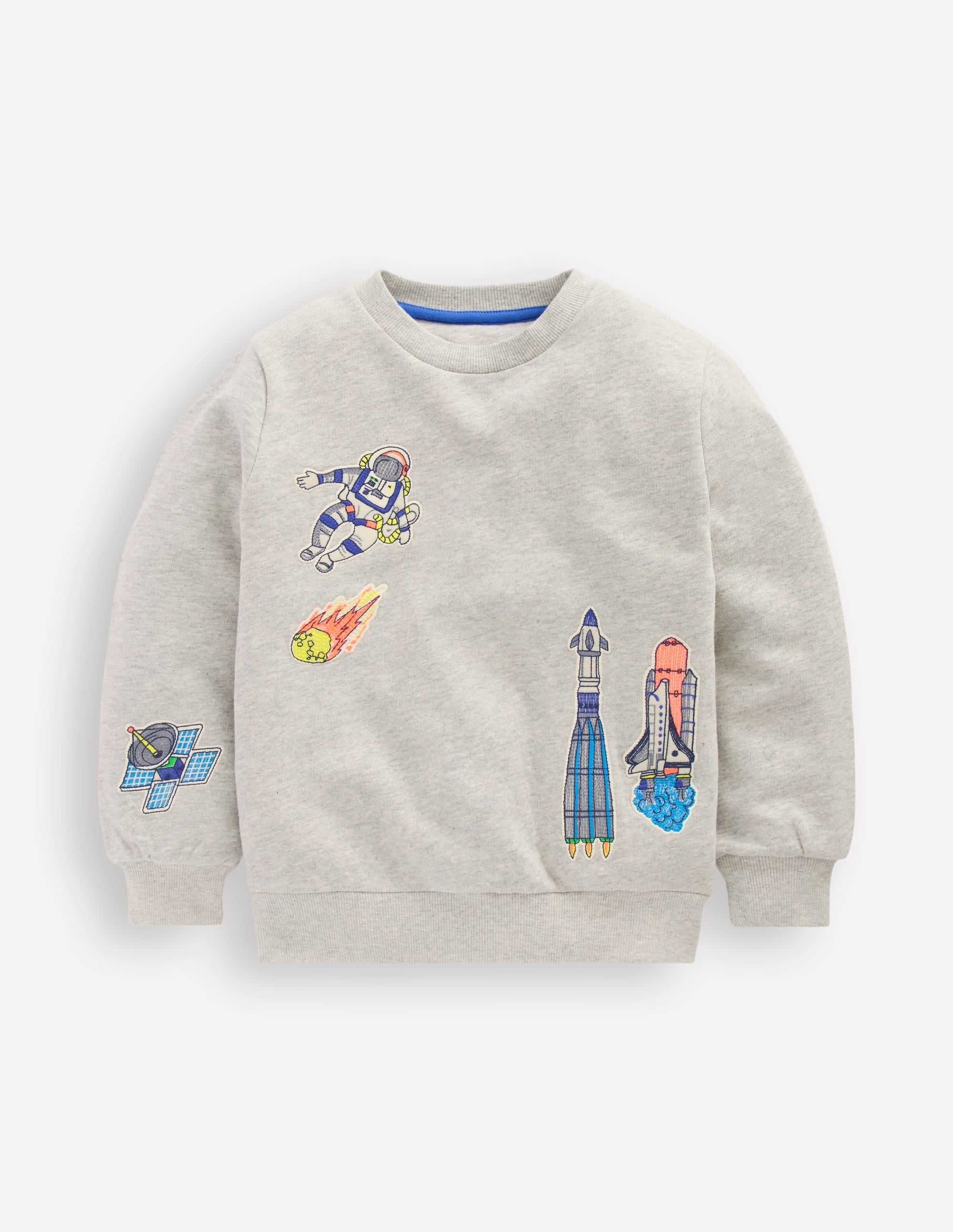 Badge Sweatshirt-Grey Marl Space