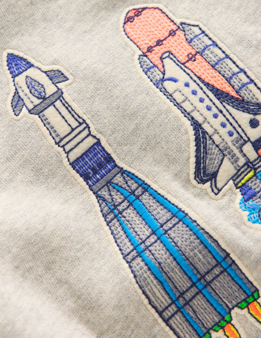 Badge Sweatshirt-Grey Marl Space